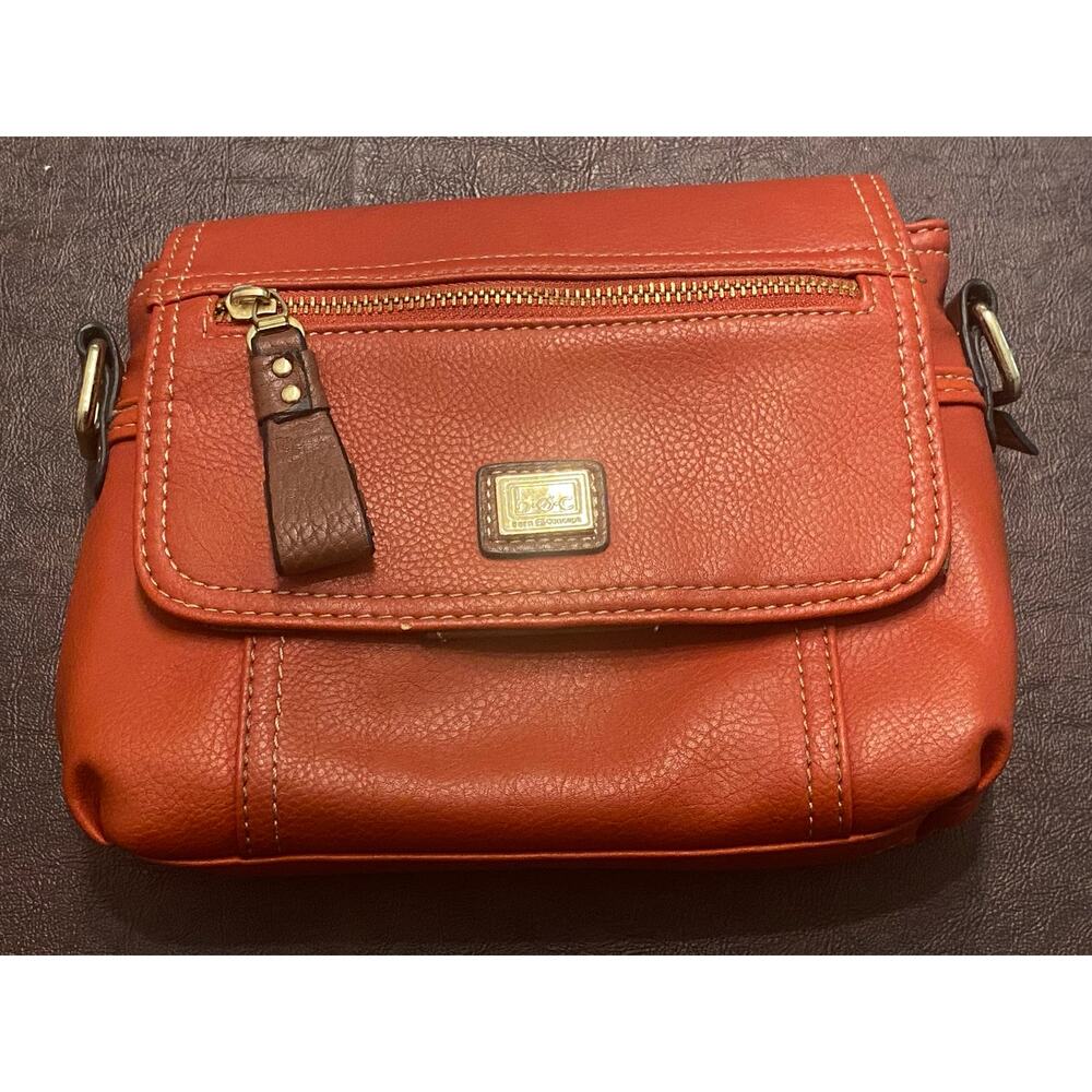 BOC Born Concept Red Crossbody Bag Faux Leather Flap Zip Pocket Everyday Boho